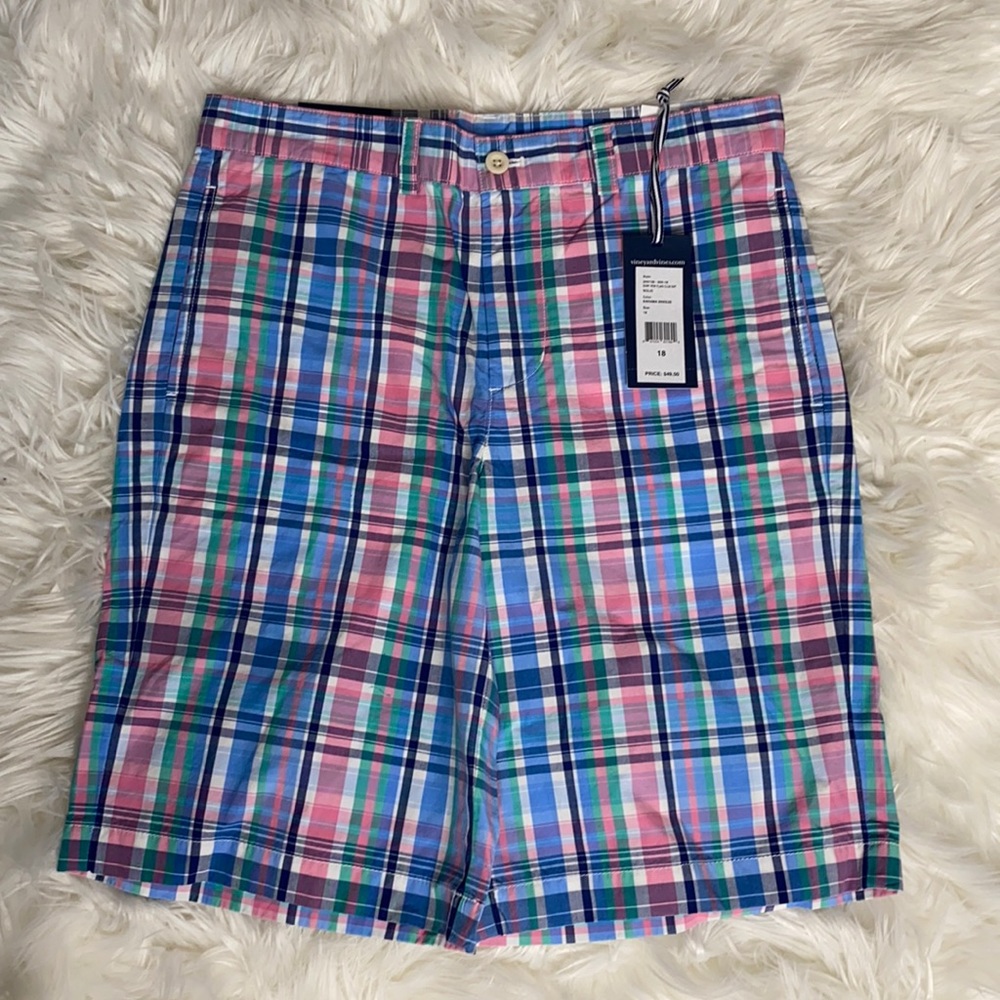 VINEYARD VINES SURF VIEW PLAID CLUB SHORTS